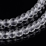Perles rondes de fils de verre, clair, 4x3mm, Trou: 1mm, Environ 99 pcs/chapelet, 11.8 pouce