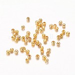Perle di ferro spacer, cadmio & nichel &piombo libero, tondo, oro, circa2 mm di diametro, Foro: 0.8 mm
