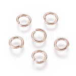 304 из нержавеющей стали открыты кольца прыжок, розовое золото , 7x1.2 мм, внутренний диаметр: 5 мм
