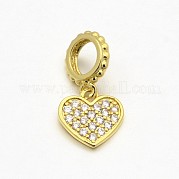 Cz латунь Micro pave aaa кубический цирконий с большим отверстием европейские подвески с подвесками ZIRC-L014-07G-NR