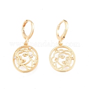 Clear Cubic Zirconia Abstract Face Dangle Leverback Earrings EJEW-N012-59