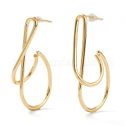 Серьги-кольца из латуни EJEW-A056-36G
