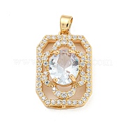 Латунные микропаве прозрачные подвески с фианитом KK-P263-25KCG-01