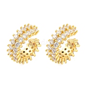 Серьги-каффы из латуни с кубическим цирконием EJEW-K245-39G