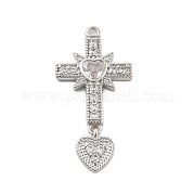 Латунные микропаве прозрачные подвески с фианитом KK-L228-35P