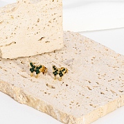 Женские серьги-гвоздики с кубическим цирконием из нержавеющей стали 304 в форме бабочки QD0510-3