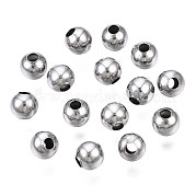 Круглые бусины из нержавеющей стали марки 304 STAS-TAC0004-4mm-P