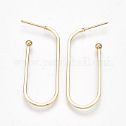 Brass Stud Earrings KK-S350-349G