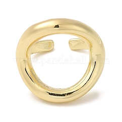 Anillos de brazalete abiertos de latón, anillo redondo hueco para mujer, sin plomo y cadmio, real 18k chapado en oro, 3~21mm, diámetro interior: 17 mm