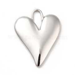 Colgantes de acero inoxidable 304 que no se deslustran, charms del corazón, color acero inoxidable, 33x25x3mm, agujero: 11.5x4.5 mm