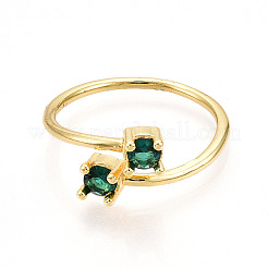 Манжеты из латуни с микро паве кубический цирконий для женщин&nbsp;KK-T070-114