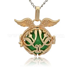 Золотые тона латунные клетки подвески KK-J213-15G