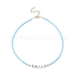 5шт 5 стильных стеклянных и пластиковых ожерелья из бисера NJEW-JN04316