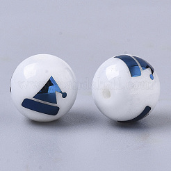 Рождественские непрозрачные стеклянные бусины&nbsp;LS-EGLA-R113-05F