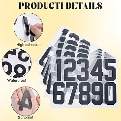 Самоклеящиеся светоотражающие наклейки для почтовых ящиков № 0~9 для домашних животных DIY-WH20010-26B-02
