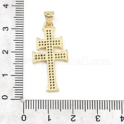 Pendentifs religieux en laiton sertis de micro-pavés de zircone cubique transparente&nbsp;KK-B177-03G-02