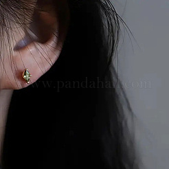 Серьги-гвоздики из латуни с микропаве из кубических цирконий в форме конского глаза&nbsp;FS-WG88C58-02