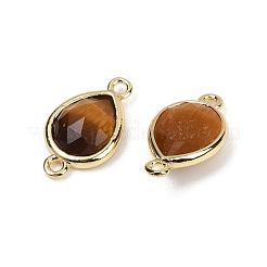 Граненые подвески-коннекторы из натурального тигрового глаза G-L514-048P-04