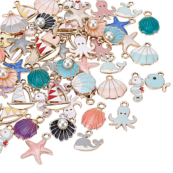 Подвески из сплава с эмалью на тему океана&nbsp;ENAM-BC0001-04