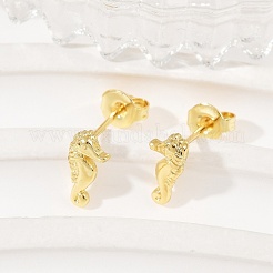 Латунь серьги EJEW-R032-04G