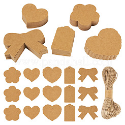 150 шт. 5 стили подарочных бирок из крафт-бумаги смешанной формы&nbsp;CDIS-TA0001-45