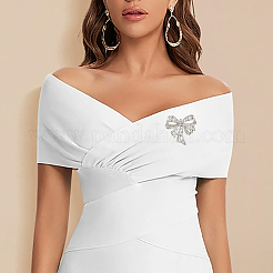 1 шт. булавки-банты из сплава со стразами для лацкана одежды&nbsp;JEWB-CP0001-43