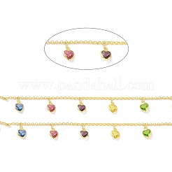 Разноцветные стеклянные подвески в виде сердечек CHC-F844-08G