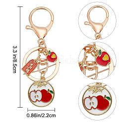 6 шт. 6-х стильный брелок-подвеска из сплава фруктов с эмалью и талисманом на удачу&nbsp;KEYC-DR0001-08