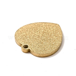 304ステンレス鋼テクスチャペンダントイオンプレーティング（IP）  ハート  ゴールドカラー  12x12x1mm  穴：1mm&nbsp;STAS-J040-10B-G