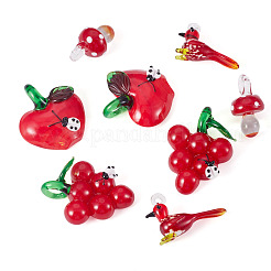 8pcs 4 Arten handgemachte Bunte Malerei-Anhänger&nbsp;LAMP-TA0002-33