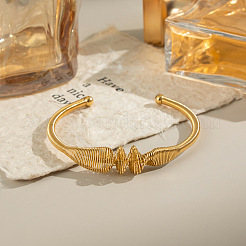 Brazaletes de acero inoxidable 304 con espiral y diseño abierto para mujer.&nbsp;MC0249