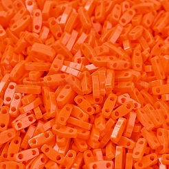 MIYUKIクォーターティラビーズ  日本製シードビーズ  2穴  （qtl406)不透明なオレンジ  5x1.2x1.9mm  穴：0.8mm  約4800個/100g&nbsp;SEED-J020-QTL0406