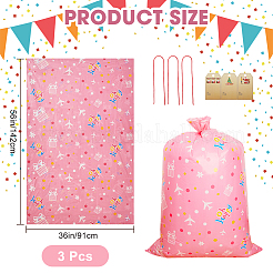 Рождественские 3шт прямоугольные пластиковые подарочные пакеты для хранения ABAG-WH20010-08C