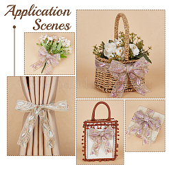 10 ярд двухцветной полиэстеровой ленты с рисунком в виде перьев&nbsp;OCOR-NB0002-38