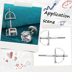 8 шт. 925 гайки для ушей из стерлингового серебра STER-BBC0007-46