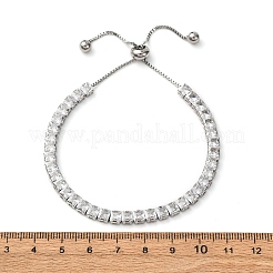 Браслеты-цепочки из нержавеющей стали 304 с прозрачными кубическими цирконами BJEW-G754-03P-02