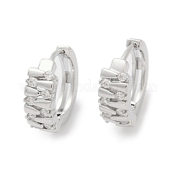 Серьги-кольца из латуни с прозрачным фианитом EJEW-Q016-05P