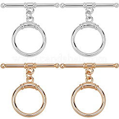 10 шт. 2-х цветные латунные застежки-тоглы&nbsp;KK-BBC0021-22B