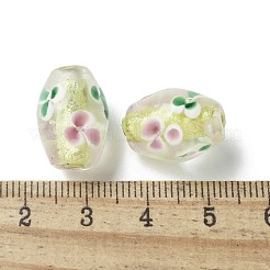 Бусины ручной работы золотой фольги стекла LAMP-P068-10E