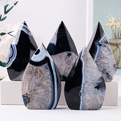 Натуральный окрашенный и нагретый черный агат скульптурное украшение&nbsp;PW-WG62403-01