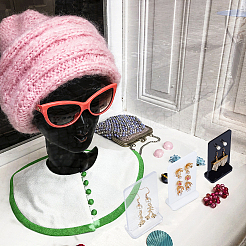 12 набор из 3-х цветных акриловых вертикальных подставок для сережек с 10 отверстиями EDIS-PH0001-76