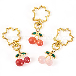 3 шт. подвески из вишневой смолы со стразами и блестящей пудрой&nbsp;HJEW-TAC0092