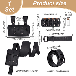 Sac ceinture médiéval en cuir PU pour deux bouteilles&nbsp;AJEW-WH0816-501B