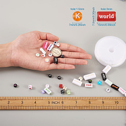 Наборы для изготовления эластичных браслетов с алфавитом своими руками&nbsp;DIY-PJ0001-08