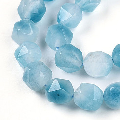 Окрашенные природные белый нефрит бисер пряди G-T139-8mm-45X