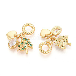 Латунь микропейв кубический цирконий европейские подвески с подвесками KK-N271-12G