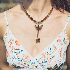 Природные Unakite круглых бусин пряди G-NB0004-87B