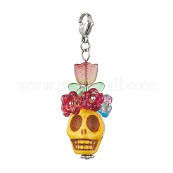 Украшения с подвесками из синтетической бирюзы HJEW-TA00164