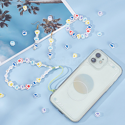 250шт 5 цвета бусины из полимерной глины ручной работы CLAY-PH0001-59