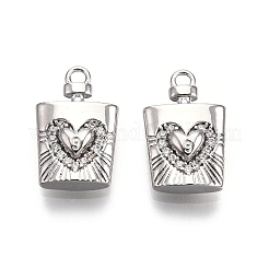 Латунные микропаве прозрачные подвески с фианитом&nbsp;KK-G436-26P